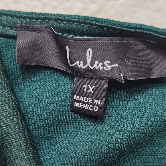 Lulus Good Times Only Hunter Green One-Shoulder Maxi Dress 1X Wedding Party Prom - Picture 9 of 9